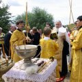 Митрополит Климент совершил чин освящения куполов и крестов на строящийся храм в честь Успения Пресвятой Богородицы в селе Хвастовичи