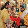 Епископ Людиновский Никита совершил Божественную литургию в Троицком храме Мосальска