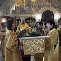 Епископ Людиновский Никита совершил литургию в Успенском храме села Истомино
