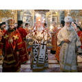 Святейший Патриарх Кирилл совершил Литургию в Русском на Афоне Свято-Пантелеимоновом монастыре
