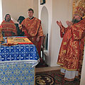 Епископ Людиновский Никита совершил литургию в храме Рождества Пресвятой Богородицы села Ивановское