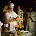 В праздник Крещения Господня митрополит Климент совершил освящение воды на святом источнике в Тихоновой пустыни