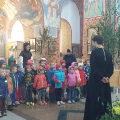 Ученики детского сада "Солнышко" провели открытый урок в Георгиевском храме д. Романово