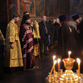 Епископ Серафим совершил Божественную литургию в Спасо-Преображенском соборе Новоспасского монастыря