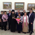 Епископ Серафим посетил выставку Натальи Овсиенко «Сохраним красоту Божьего мира» в Тарусе