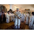 В Лазареву субботу митрополит Климент совершил Литургию в Свято-Лаврентьевом монастыре
