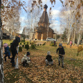 Жуковчане озаботились уборкой и благоустройством территории храма Тихвинской иконы Божией Матери в г. Жуков