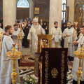 Митрополит Климент совершил Божественную литургию в Свято-Никольском Черноостровском монастыре