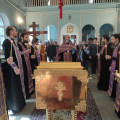 В Обнинске продолжают возносить молитвы у образа Калужской иконы Божией Матери об избавлении от губительных болезней