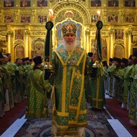 Преподобному Сергию Радонежскому помолились на ночном богослужении